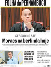 Capa Folha de Pernambuco 15/09/2026