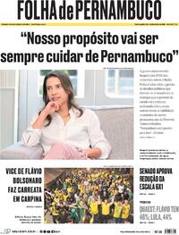 Capa Jornal Folha de Pernambuco