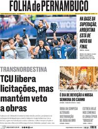 Capa Folha de Pernambuco 16/07/2026