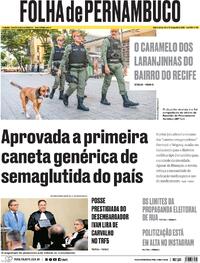 Capa Jornal Folha de Pernambuco