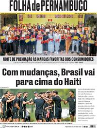 Capa Jornal Folha de Pernambuco