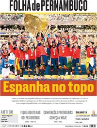 Capa Folha de Pernambuco 20/07/2026
