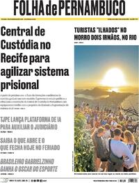 Capa do jornal Folha de Pernambuco 21/04/2026