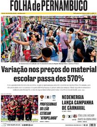 Capa do jornal Folha de Pernambuco 22/01/2026