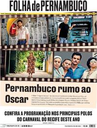 Capa do jornal Folha de Pernambuco 23/01/2026