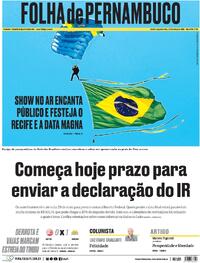 Capa do jornal Folha de Pernambuco 23/03/2026