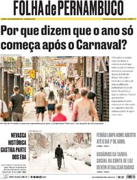 Capa do jornal Folha de Pernambuco 24/02/2026