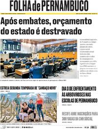 Capa do jornal Folha de Pernambuco 24/04/2026