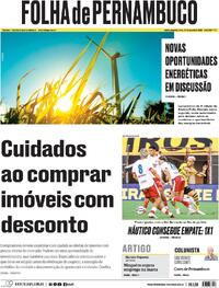 Capa Jornal Folha de Pernambuco