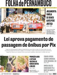 Capa do jornal Folha de Pernambuco 26/02/2026