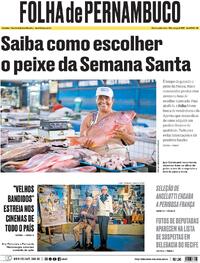 Capa do jornal Folha de Pernambuco 26/03/2026