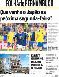 Capa Folha de Pernambuco 26/06/2026