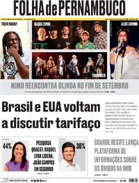 Capa Jornal Folha de Pernambuco
