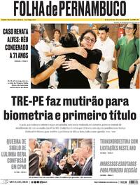 Capa do jornal Folha de Pernambuco 27/02/2026