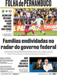 Capa do jornal Folha de Pernambuco 27/03/2026