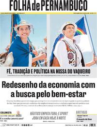 Capa Folha de Pernambuco 27/07/2026