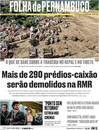 Capa Folha de Pernambuco 27/08/2026