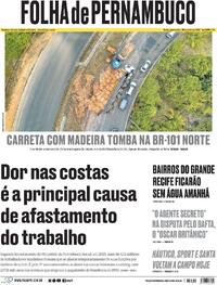 Capa do jornal Folha de Pernambuco 28/01/2026