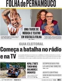 Capa Folha de Pernambuco 28/08/2026