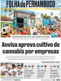 Capa do jornal Folha de Pernambuco 29/01/2026