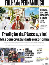 Capa do jornal Folha de Pernambuco 30/03/2026