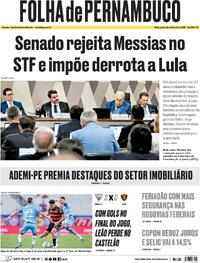 Capa do jornal Folha de Pernambuco 30/04/2026