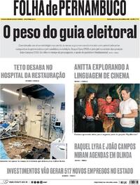 Capa Jornal Folha de Pernambuco