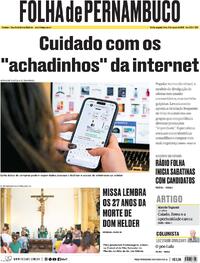 Capa Jornal Folha de Pernambuco
