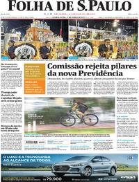 Capa do jornal Folha de S.Paulo 01/03/2017