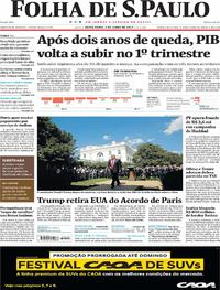 Capa do jornal Folha de S.Paulo 02/06/2017