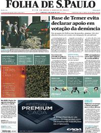 Capa do jornal Folha de S.Paulo 02/07/2017