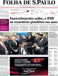 Capa do jornal Folha de S.Paulo 02/12/2017
