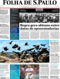 Capa do jornal Folha de S.Paulo 03/04/2017