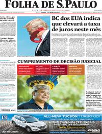 Capa do jornal Folha de S.Paulo 04/03/2017