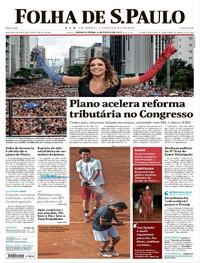 Capa do jornal Folha de S.Paulo 06/03/2017
