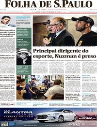 Capa do jornal Folha de S.Paulo 06/10/2017