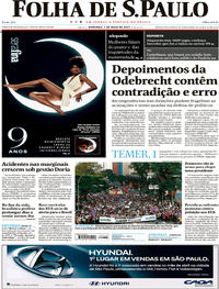 Capa do jornal Folha de S.Paulo 07/05/2017