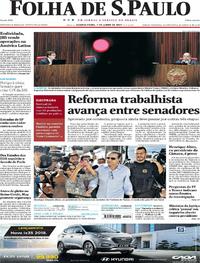 Capa do jornal Folha de S.Paulo 07/06/2017