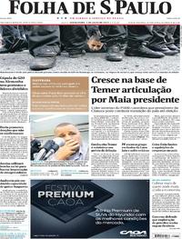 Capa do jornal Folha de S.Paulo 07/07/2017