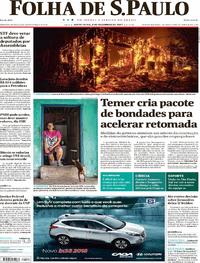 Capa do jornal Folha de S.Paulo 08/12/2017