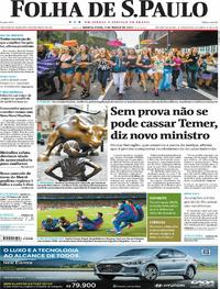 Capa do jornal Folha de S.Paulo 09/03/2017