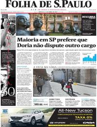 Capa do jornal Folha de S.Paulo 09/04/2017