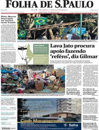 Capa do jornal Folha de S.Paulo 09/05/2017