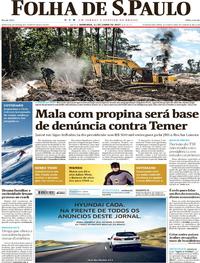 Capa do jornal Folha de S.Paulo 11/06/2017