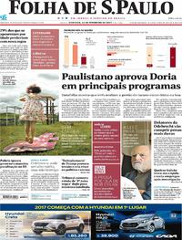 Capa do jornal Folha de S.Paulo 12/02/2017