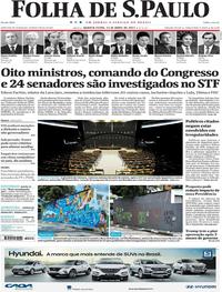 Capa do jornal Folha de S.Paulo 12/04/2017
