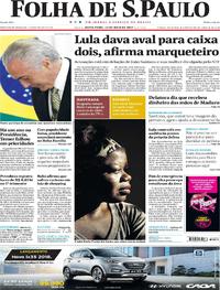 Capa do jornal Folha de S.Paulo 12/05/2017