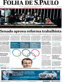 Capa do jornal Folha de S.Paulo 12/07/2017