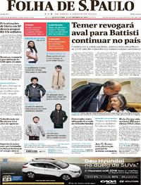 Capa do jornal Folha de S.Paulo 12/10/2017