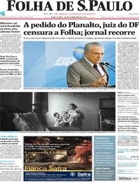 Capa do jornal Folha de S.Paulo 14/02/2017